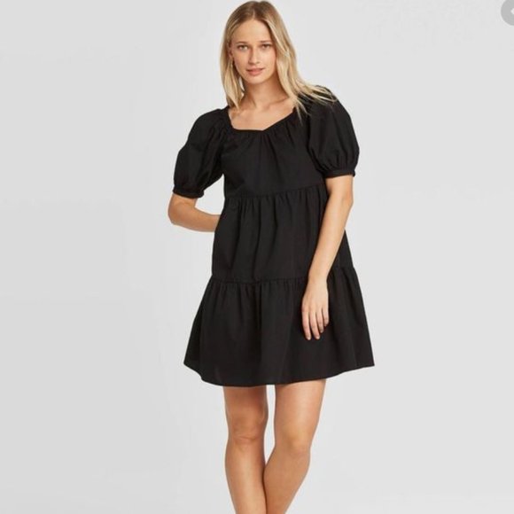Target black puff sleeve dress Clearance
